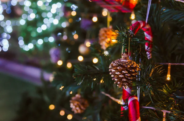 Decora Fondo Vintage Del Árbol Navidad — Foto de Stock