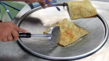 Kızarmış Roti çerezi sokak yemeği.