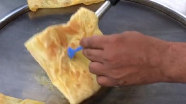 Kızarmış Roti çerezi sokak yemeği.
