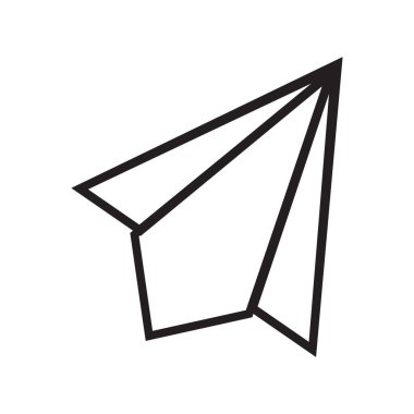 Kağıt düzlem vektör simgesi. Beyaz arkaplanda semboller