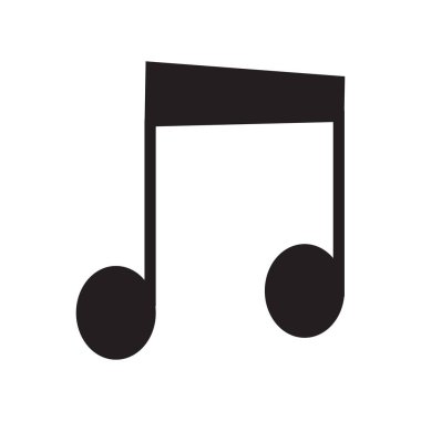 Müzik notası ikonu izole vektörü. Web sitesi için sembol şarkısı. Ses konsepti