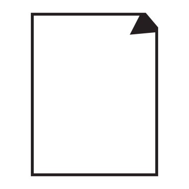 Beyaz arkaplan vektöründe boş kağıt simgesi.