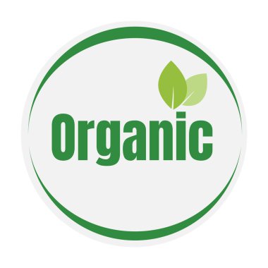 Yaprak logosu organik Etiket eko vektörü izole edilmiş arkaplan.