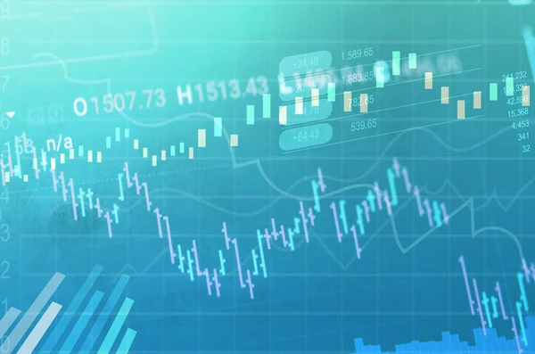 Bsuiness financial chart with line candlestick graph in stock  market.