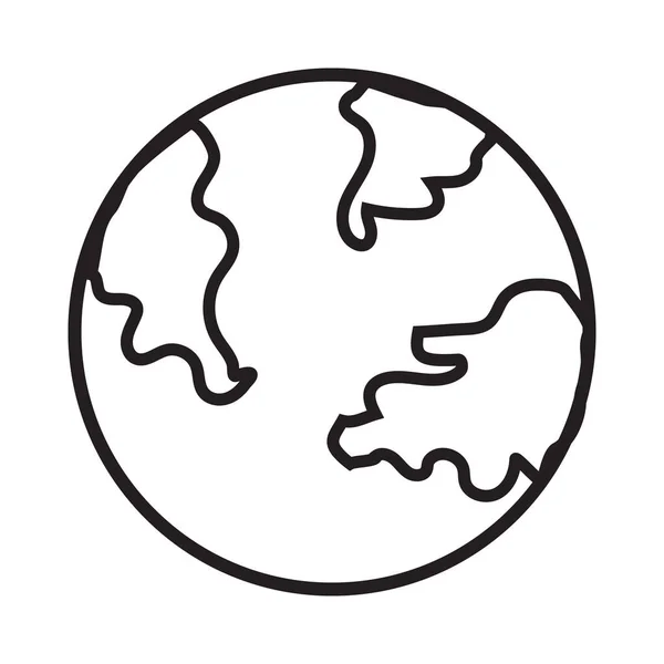 Dünya Simgesi Beyaz Vektör Arkaplanındaki Düz Siyah Çizgi — Stok fotoğraf