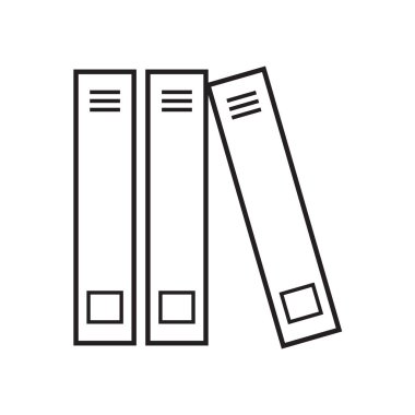 Beyaz vektör arkaplanındaki klasörler simgesi