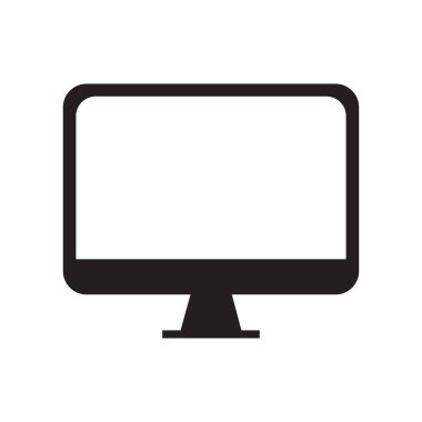 Beyaz arkaplan üzerinde simge sembolü bilgisayar hattı. İş teknolojisi konsept vektörü