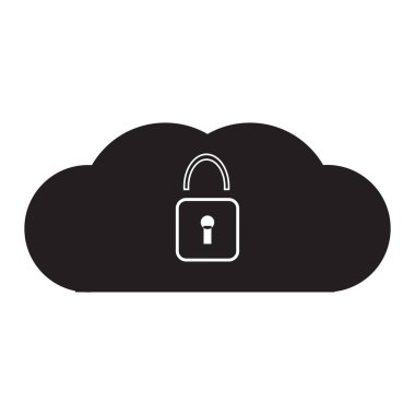 beyaz arkaplanda izole edilmiş bulut ve anahtar simgesi vektör çizimi.