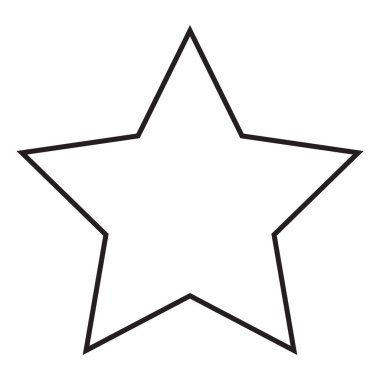 Beyaz arkaplanda yıldız simgesi vektörü.