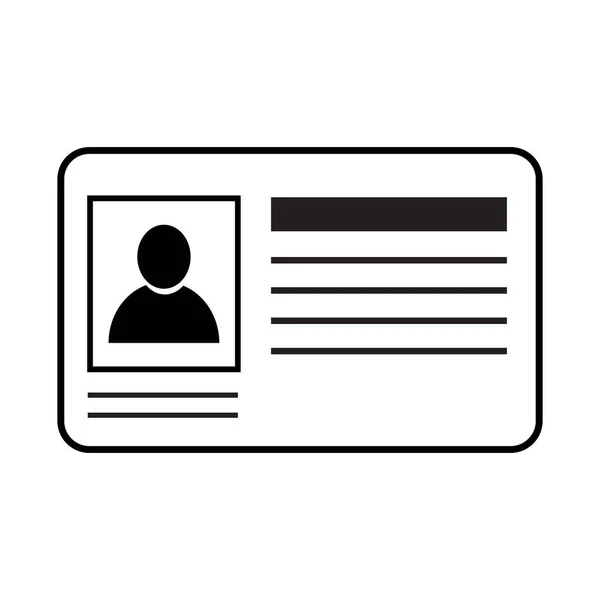 Card Driver License Staff Identification Card Symbol Icon Vector Illustration — Stock Vector