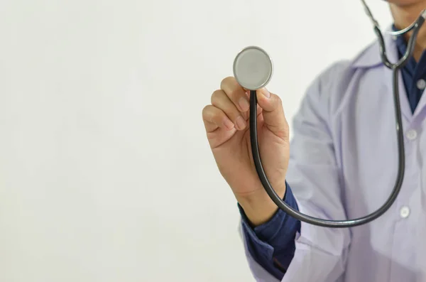 Close Doctor Hand Holding Medical Stethoscope — Stock Photo, Image