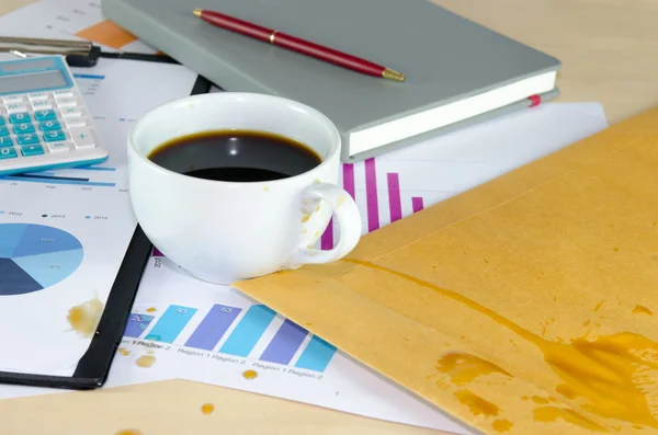 Documents on Coffee stains — Stock Photo, Image