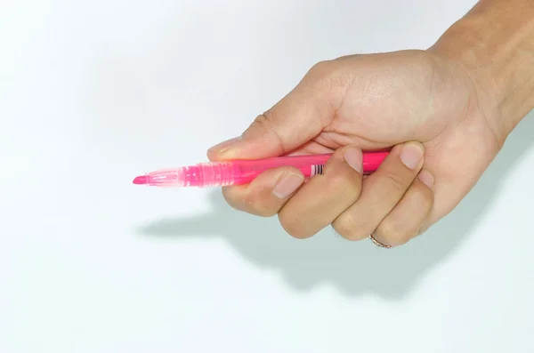 Hand with pen marker — Stock Photo, Image