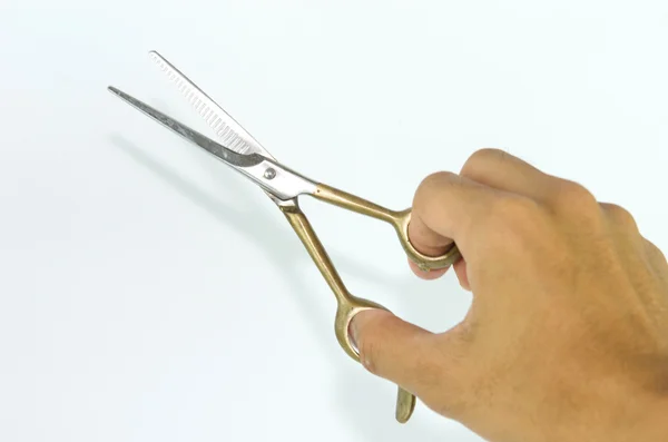 Hand with Cutting scissors — Stock Photo, Image