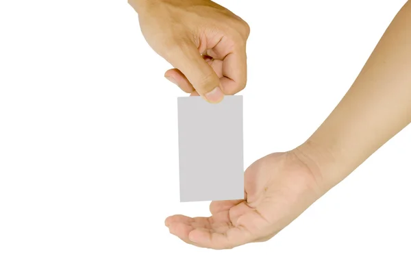 Mão com cartão — Fotografia de Stock
