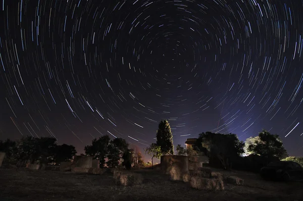 Paisaje noche estrellada en San Lorenzo Imágenes de stock libres de derechos