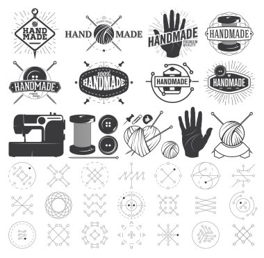 Vintage el yapımı logo, etiketleri, rozetleri ve tasarım öğeleri