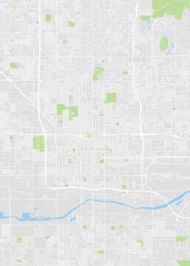 Şehir haritası Phoenix, renkli detaylı plan, vektör illüstrasyonu