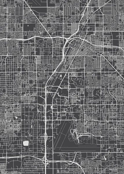 市地図ラスベガス モノクロ詳細計画 ベクトル図 — ストックベクタ