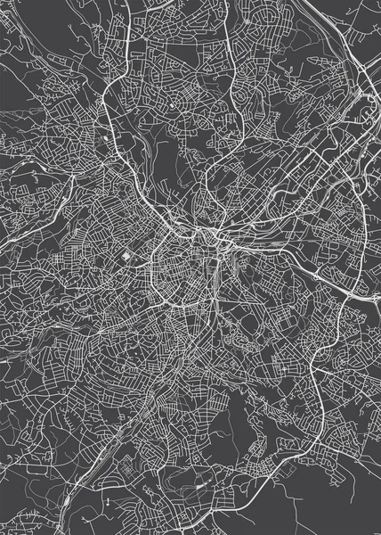 Stadtplan Sheffield Monochromer Detailplan Vektorillustration — Stockvektor