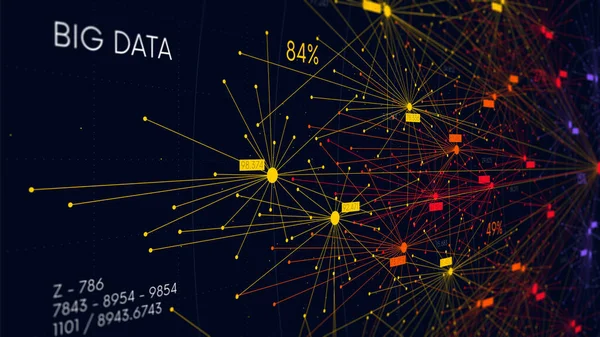 Big Data Nós Informação Análise Informação Classificação Conexões Neurais Visualização — Fotografia de Stock