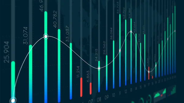 Painel Visualização Big Data Infográfico Opção Binária Estatística Análise Mercado — Fotografia de Stock