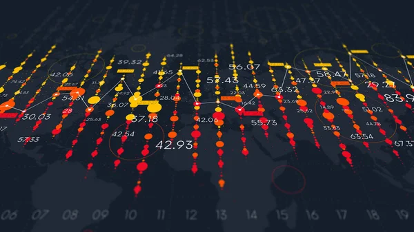 Instrumentpanel Med Finansiell Analys Futuristisk Visualisering Affärs Statistiska Grafen Färg — Stockfoto