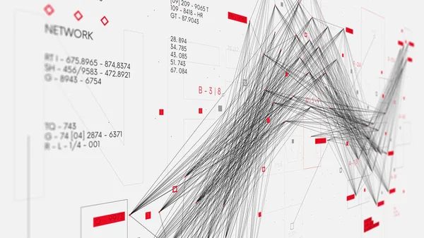 Sistema Futuristico Ordinamento Analisi Dei Database Visualizzazione Complessa Della Rete — Foto Stock