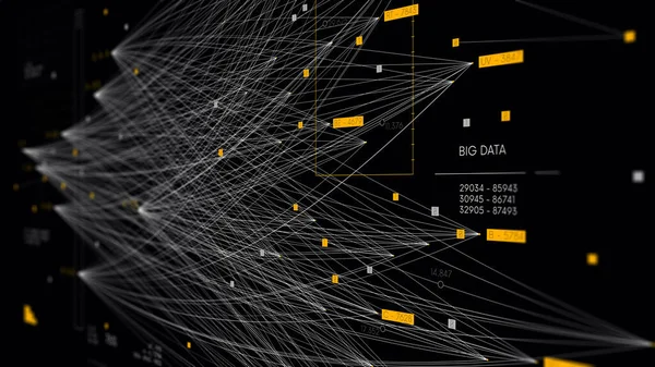 Velká Komplexní Datová Nervová Síť Koncept Vizualizace Informačních Dat Business — Stock fotografie