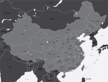 Çin 'in Siyah ve Beyaz Haritası