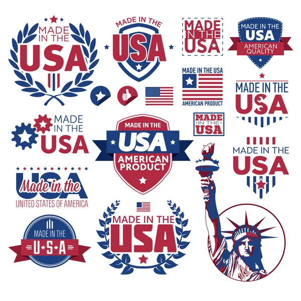 Etiqueta Made in the USA — Vector de stock