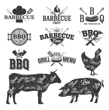 BBQ Emblems and Logos clipart