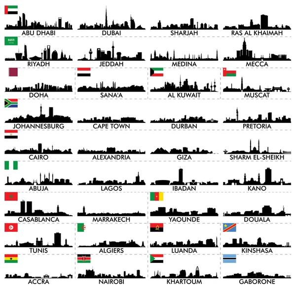 Ciudad skyline La Península Arábiga y África — Vector de stock