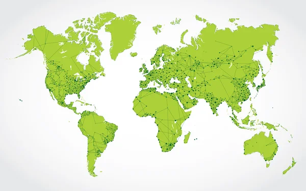 Mappa astratta della rete del mondo — Vettoriale Stock