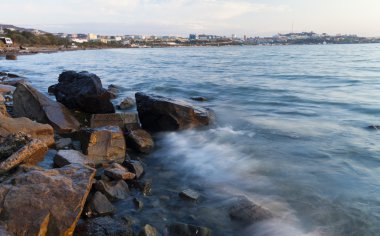 gün batımında denize