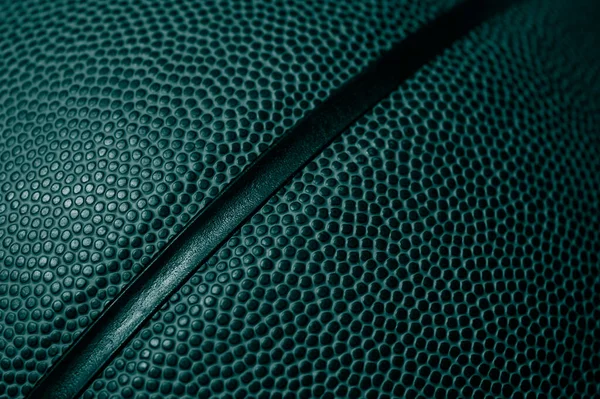 Zbliżenie Szczegółów Tekstury Piłki Koszykówki Tła Filtr Koloru Zielonego Koncepcja — Zdjęcie stockowe