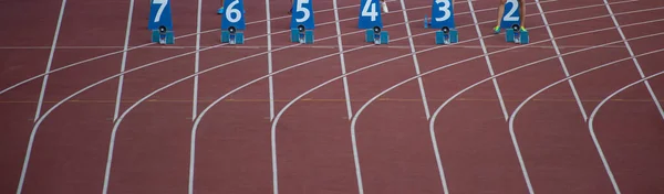 Starting blocks in track and field. Professional sport concept