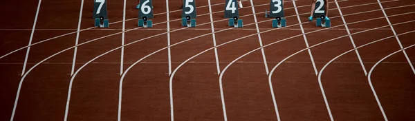 Starting blocks in track and field. Professional sport concept