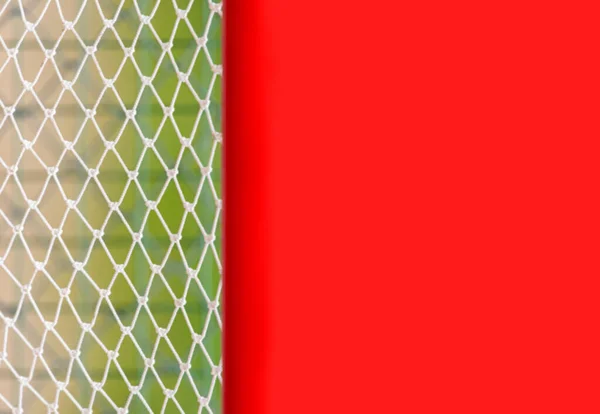 フットサル ラクロス サッカー 緑色の背景にハンドボールネット プロスポーツのコンセプト — ストック写真