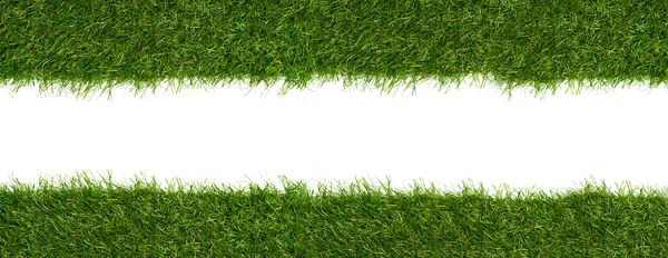 Groene Gras Randen Voor Decoratie Bedekking Witte Achtergrond — Stockfoto