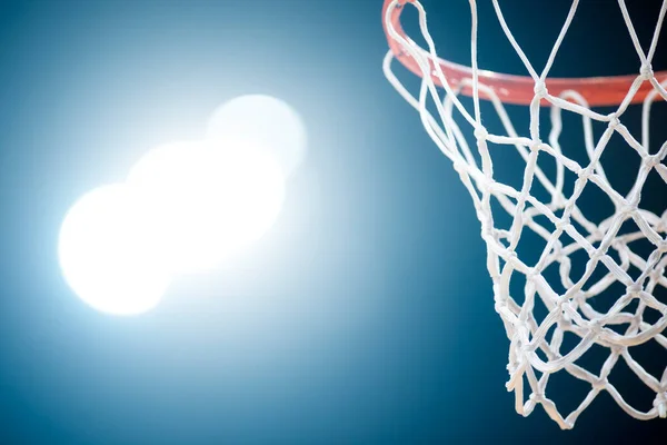 Basketballkorb Isoliert Auf Schwarzem Hintergrund Professionelles Sportkonzept — Stockfoto