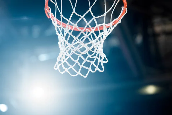 Basketbal Obruč Izolované Černém Pozadí Profesionální Sportovní Koncept — Stock fotografie