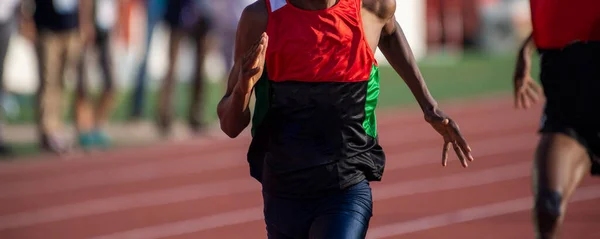 Pessoas Atletismo Correr Atletismo Conceito Desporto Profissional Horizontal Cartaz Esporte — Fotografia de Stock