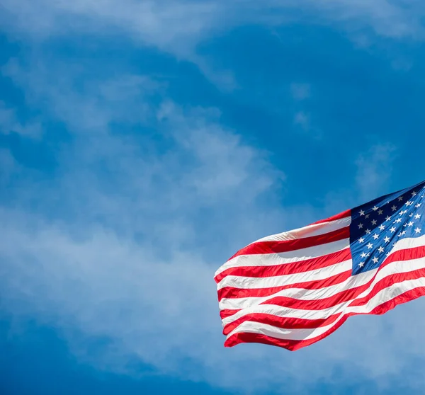 American Flag Sky Waving Wind Horizontal Sport Poster Greeting Cards — Stock Photo, Image