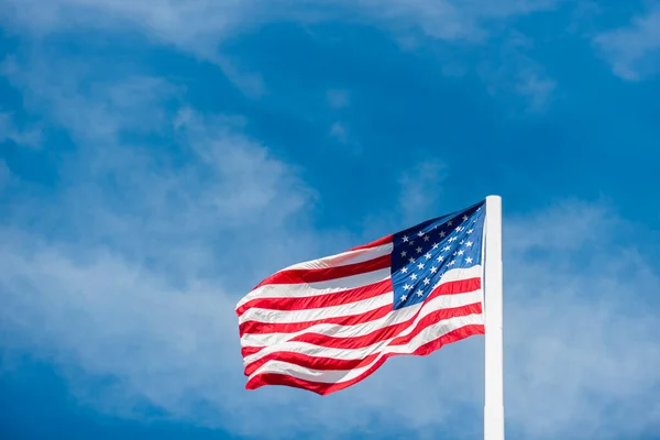 American Flag Sky Waving Wind Horizontal Sport Poster Greeting Cards — Stock Photo, Image