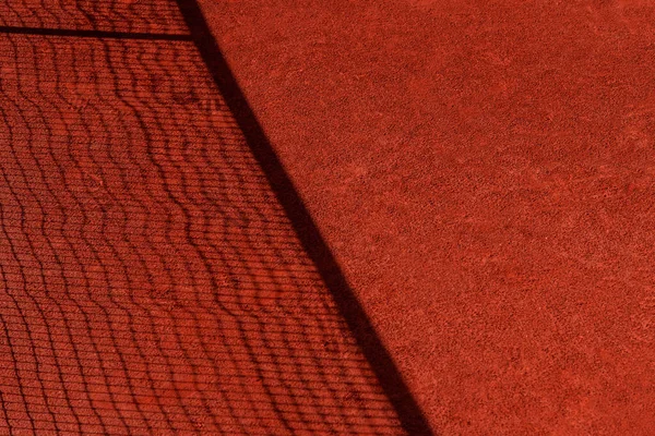 Red Cancha Tenis Naranja Con Sombras Cartel Deportivo Horizontal Tarjetas — Foto de Stock