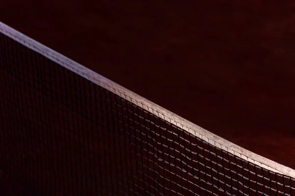 Pomerančová Tenisová Síť Stíny Horizontální Sportovní Plakát Blahopřání Záhlaví Webové — Stock fotografie