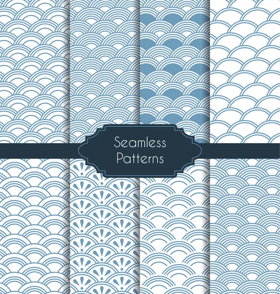 Set of geometric seamless patterns — Stock Vector