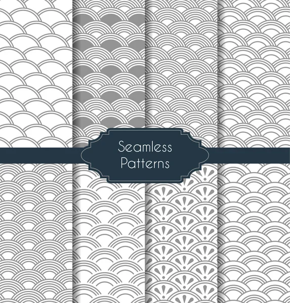 Set of geometric seamless patterns — Stock Vector