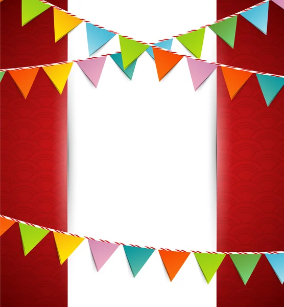 Bunting parti färg flaggor — Stock vektor